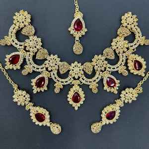 Joyería india hecha a medida para mujer, collar moderno con pendientes Jhumki, chapado en oro antiguo para bodas, fiestas y regalos. - Product Image 4