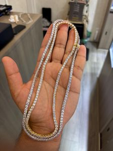 Chaîne tennis en argent avec moissanite VVS, collier diamant rond, plaqué rhodium, bijoux hip-hop - Product Image 6