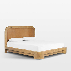 Cama Moderna Retro de Madera de Teca Sólida para Cama Queen o King, Muebles Contemporáneos para el Hogar - Mallorca - Product Image 2