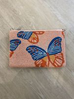 Dompet Koin Kanvas Katun Ringan Ramah Lingkungan, Bordir Tangan Premium, Berhias Manik-Manik, Penutup Ritsleting, Elegan, Tradisional, Mini
