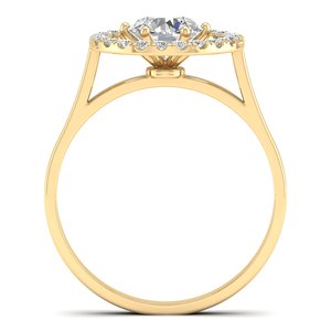 Reyes แหวนเพชรเม็ดเดี่ยวชุบโรเดียมสีทอง14K สำหรับผู้หญิงเครื่องประดับเพชรเม็ดกลมสำหรับปลูกในห้องปฏิบัติการ CVD - Product Image 4