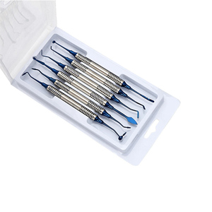 Juego de Instrumentos Quirúrgicos Dentales de 6 Piezas, con Empuñadura Azul Moleteada, Herramientas Manuales de Precisión, Acero Inoxidable Clase I, Kit de Ortodoncia - Product Image 2