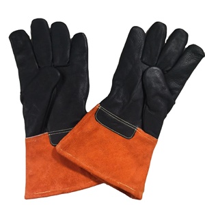Gants de sécurité en cuir de vache résistants à la chaleur et au feu pour le soudage de la cheminée du gril du four-Soudeur Mig Tig Tig - Product Image 2