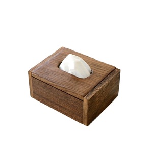 Caja de pañuelos de madera moderna, forma rectangular, independiente, para decoración de encimera de baño, oficina, hogar y dormitorio - Product Image 3