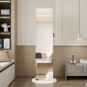 Miroir sur pied pivotant à 360 degrés avec armoire à bijoux verrouillable pour coiffeuses et vanités de maquillage - Product Image 4