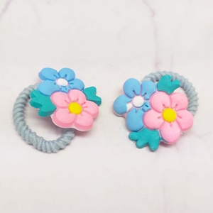 Colorful Plastic Decorative Floral Hair <b>Ties</b> for School Birthday Celebrations & More Occasions - Product Image 5