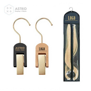 Astrid 19 CM Acrylic Wooden Single Clip Custom Logo Wig Bag Clip Wig Hair Extension Hanger - Product Image 1