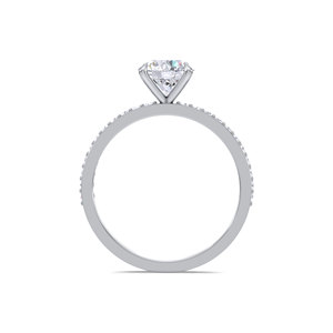 Bague de fiançailles pavée en diamant de laboratoire rond certifié IGI en or jaune/blanc et or rose 14 carats - Product Image 4