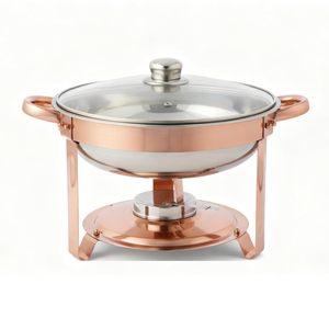 Elegante Juego de Recipientes para Buffet, Recipiente Redondo con Sistema de Calentamiento a Base de Gel para Catering y Fiestas al Mejor Precio - Product Image 1