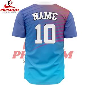 Camiseta de Béisbol con Degradado, Fabricada en Fábrica, Personalizada, Unisex, con Dos Botones, Sublimada, Bordada, con Nombre y Número del Equipo - Product Image 4