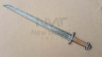 Дамасская ручная работа D-POMMEL двойной оттенок обернуть проволочную ручку NMT-2509 меча Викинг