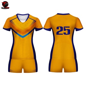 Conjunto de Uniforme de Voleibol para Hombre y Mujer, Camiseta Deportiva de Manga Corta, Ropa de Equipo con Logotipo Personalizado, Impresión por Transferencia de Calor, 100% Poliéster - Product Image 3