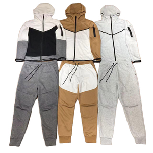 Ensemble de survêtements personnalisés pour hommes, sweat-shirts, pantalons de survêtement, survêtement de haute qualité, streetwear d'hiver, molleton uni, 100% coton - Product Image 1