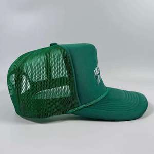 หมวกแก๊ปทรงทรัคเกอร์สีเขียวป่า แบบตาข่ายด้านหลัง ปรับขนาดได้ สวมใส่กลางแจ้ง สไตล์สตรีท สำหรับผู้ซื้อในสหรัฐอเมริกา สหราชอาณาจักร ยุโรป ขายส่งแบบกำหนดเองได้ - Product Image 4