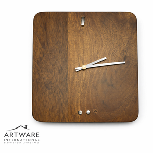 Nouvelle Horloge Murale Carrée en Bois Moderne, Design Minimaliste, Mouvement Silencieux, Faite à la Main, Décoration Artistique pour Salon et Bureau - Product Image 1