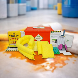 ชุดอุปกรณ์รับมือสารเคมีรั่วไหลขนาด 45 ลิตร พร้อมกล่องแบบพกพาสำหรับงานหนัก ชุดอุปกรณ์ดูดซับสารเคมีพร้อมแผ่นดูดซับ สำหรับใช้ในอุตสาหกรรมและห้องปฏิบัติการ - Product Image 1