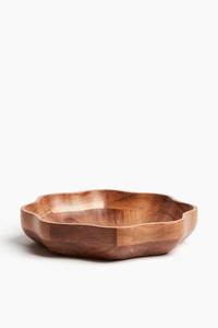 Bol en bois naturel rustique, fait main et biodégradable, grand et rond, pour le rangement des fruits, comptoir de cuisine, centre de table décoratif - Product Image 5