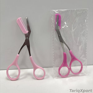 Ciseaux à sourcils de qualité supérieure, lame incurvée, pointe acérée, acier inoxydable, manche en plastique, pour filles - Product Image 2
