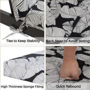 Set di 2 Cuscini per Chaise Longue da Interno/Esterno con Lacci, Cuscini per Sedie da Patio, Cuscini per Prato e Piscina - Product Image 2