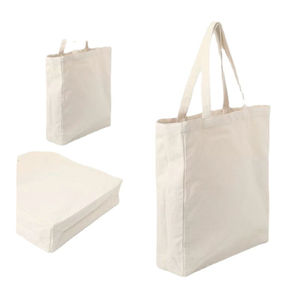 Sac fourre-tout en coton épais écologique personnalisé, réutilisable, promotionnel, avec logo et motif lettres sur mesure, grande taille - Product Image 2
