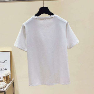 Women elegant rhinestone graphic <b>t</b> <b>shirts</b> fashionable <b>sparkly</b> shiny crystal embellished bling tops daily wear - Product Image 6