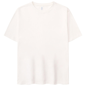 เสื้อยืดโอเวอร์ไซส์สีขาวล้วน ผ้าฝ้าย แขนสั้น คอกลม ทรงลำลอง ผ้าเจอร์ซีย์ถัก สีพื้น ทรงปกติ สำหรับผู้ชาย - Product Image 1