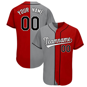 Maillot de baseball personnalisé rouge et jaune, chemise décontractée sportive respirante à manches courtes pour homme, nom et numéro personnalisés, été - Product Image 2