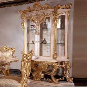 Ensemble de table à manger en bois de mahogany massif de style classique italien royal, sculpté à la main en or lourd, taille et couleur personnalisables - Product Image 5