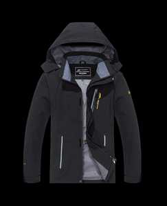 Men's Winter <b>Waterproof</b> Hooded Puffer <b>Jacket</b> Solid Color Sporty Design Stand Collar Zipper Closure <b>Red</b> Black - Product Image 4