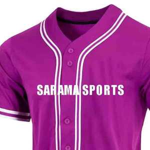 เสื้อเบสบอลซอฟต์บอลผ้าโพลีเอสเตอร์นุ่มแบบใหม่มาแรง ขายดีที่สุด พร้อมลายเสื้อแบบแถบ - Product Image 5