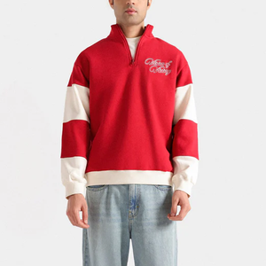 Asymmetrical Hem "Street-<b>Tech</b>" Sweatshirt with Matte Metal Accents and Heavy-Loopback Texture - Product Image 1