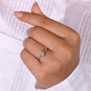 Anillo de diamante creado en laboratorio, joyería elegante para boda o fiesta, disponible a precio de fábrica desde India. - Product Image 2