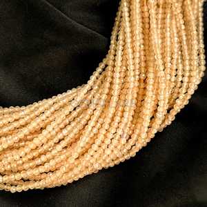 Cuentas redondas microfacetadas de citrino natural de 2 mm, pequeñas cuentas de citrino con corte de diamante, cuentas sueltas de piedras preciosas para la fabricación de joyería, suministro al por mayor. - Product Image 3