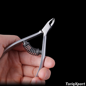 Alicates profesionales de acero inoxidable para cutículas, con doble resorte, para uñas y cutículas, con apertura de mandíbula ancha y curvados, al por mayor. - Product Image 2