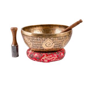 ชามร้องเพลงสีบรอนซ์ทิเบตขนาด6นิ้วสลักโลหะพระพุทธเจ้ามนต์โยคะการนั่งสมาธิการรักษาด้วยเสียงของที่ระลึกเกี่ยวกับการบำบัดทางศาสนา - Product Image 2