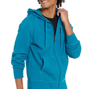 Sudadera con capucha de lana de algodón 100% del fabricante directo para hombre Sudadera con cremallera Color sólido Logotipo personalizado Técnica de bordado 3D para - Product Image 6