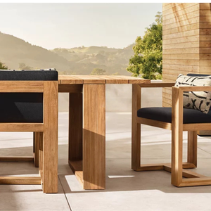 Contemporary Outdoor Style Solid <b>Teak</b> Wood Dining <b>Chair</b> with Eco-Friendly Waterproof Upholstered Cushion Hotel Resort Use - Product Image 6
