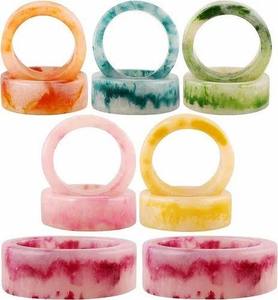 ชุดแหวนรัดผ้าเช็ดปากเรซิ่นสไตล์อเมริกันทันสมัย 6 ชิ้น สีดำ ทนทาน เป็นมิตรกับสิ่งแวดล้อม ตกแต่งโต๊ะงานแต่งงาน ปรับความกว้างได้ - Product Image 3