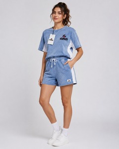 Conjuntos de Verano para Mujer, Conjunto de Dos Piezas para Uso Diario, Camiseta de Manga Corta y Pantalones Cortos de Tela Transpirable para el Hogar, Viajes y Vacaciones - Product Image 1