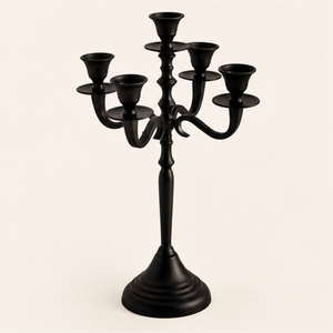 Wholesale Matte <b>Black</b> Metal <b>Candelabra</b> 5 Arm Candle Holder Candlestick Stand for Wedding Table Centerpiece Party Event Decor - Product Image 3