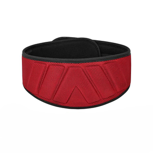 <b>Red</b> Waist Support <b>Belt</b> with Black Padding and Metal Buckle Adjustable Fit for Weightlifting and Back Protection - Product Image 6