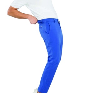 Pantalones Chinos Formales de Lona Cumbre Sports, los Más Populares, de Cintura Alta, Cómodos, Teñidos con Hilo, Azules, de Pierna Recta, Transpirables - Product Image 4