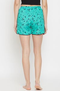 Women's Floral Print Cotton Shorts <b>Elastic</b> Waist Casual Knitted Breathable With Pockets Regular Fit - Product Image 3