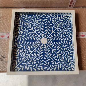 Plateau décoratif en nacre 2026 fait main avec incrustation de résine, meilleur coffret cadeau d'Inde, vente en gros - Product Image 5