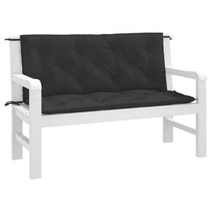Ensemble de 2 coussins de banc de jardin en tissu Oxford noir, 100% polyester, élégants, pour l'extérieur - Product Image 3