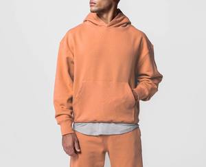 เสื้อฮู้ดดี้สีดำ ผ้าฝ้าย 320gsm สำหรับผู้ชาย ชุดกีฬาออกกำลังกาย เสื้อฮู้ดดี้แบบสวมหัวผ้าเฟรนช์เทอร์รี่ กางเกงจ็อกเกอร์ ชุดเซ็ต 2 ชิ้น - Product Image 3