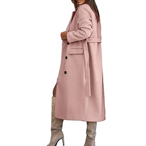 Ropa de estilo largo de cuero genuino informal con decoración de botones - Product Image 4