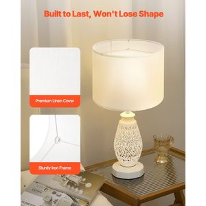 Abat-jour en lin de taille moyenne, 13 pouces en haut x 13 pouces en bas x 10 pouces de haut, abat-jour de remplacement pour lampes de maison et de table, Flo Lighting - Product Image 3