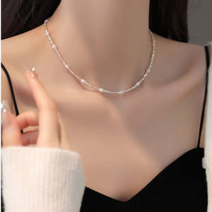 Collier en perles d'eau douce naturelles avec chaîne de collier étoile céleste complète, simple et élégant, cadeau d'anniversaire pour les sœurs - Product Image 4