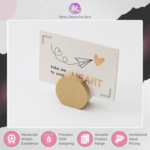 Proveedor de Origen Indio que Vende Porta Tarjetas de Visita Redondos Clásicos de Oro de Primera Calidad, Porta Menús de Latón a un Precio Mínimo - Product Image 6